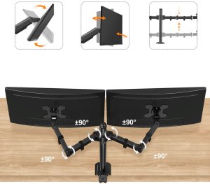 Neomounts Uchwyt Biurkowy na 2 monitory 17" - 32" Triadyn DuoClamp TRD-BLK-2ST-17"-32" Nowy 4