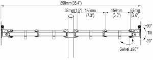Neomounts Uchwyt Biurkowy na 2 monitory 17" - 32" Triadyn DuoClamp TRD-BLK-2ST-17"-32" Nowy 9