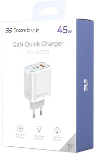 Ładowarka Kaku ładowarka sieciowa Encore Energy PD 3.0 Quick Charge 4.0 USB-A USB-C 45W adapter MD-4583TR 6