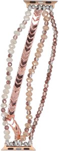 GlacierX bransoleta do smartwatcha Multi Strand Beaded Bracelet Rose Gold do Apple Watch 38/40/41mm Srebrna Rose Gold 2