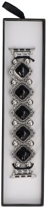 GlacierX bransoleta do smartwatcha Vintage Stones Stretch Bracelet Jet Black do Apple Watch 38/40/41mm Czarna 3