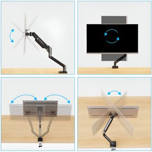 Triadyn Uchwyt Biurkowy SoloLift na Monitor lub Laptopa Regulowany Obrotowy TRD-BLK-1L 3