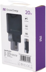 Zasilacz do laptopa Encore Energy ładowarka sieciowa 20W USB-C QC PD + kabel USB-C 200cm MD-202mC 9