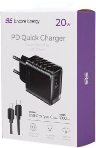 Zasilacz do laptopa Encore Energy ładowarka sieciowa 20W USB-C QC PD + kabel USB-C 100cm MD-201mC 7
