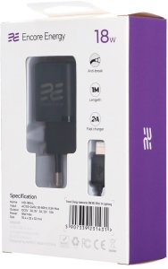 Ładowarka ładowarka sieciowa 18W USB QC + kabel USB - Lightning 100cm Encore Energy MD-181mL 7