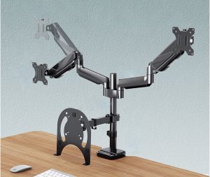 Triadyn Uchwyt Biurkowy TriMount na Dwa Monitory i Laptopa Ergonomiczny Regulowany Obrotowy TRD-BLK-3AL-13"-32" 3