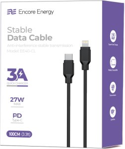 Kabel USB Joyroom kabel Encore Energy USB-C Lightning 3A przewód PD 27W do ładowania i transferu danych 100 cm czarny EE40-CL 4