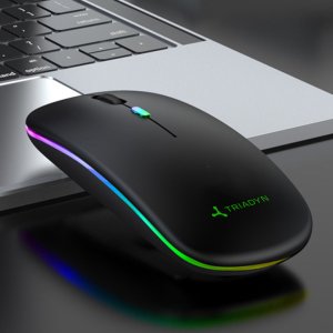 Mysz Triadyn Bezprzewodowa Mysz Biurowa Callisto Bluetooth 2.4GHz RGB Slim 1600 DPI Czarna 2