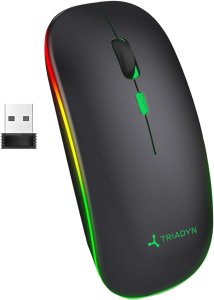 Mysz Triadyn Bezprzewodowa Mysz Biurowa Callisto Bluetooth 2.4GHz RGB Slim 1600 DPI Czarna 4