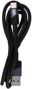 Kabel USB ForCell kabel Encore Energy USB-A USB-C 2A przewód QC PD do ładowania i transferu danych 100 cm braided czarny EE101-C 2