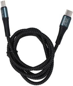Kabel USB ForCell kabel Encore Energy USB-C x2 3A przewód QC PD 60W do ładowania i transferu danych 100 cm braided czarny EE103-CC 2
