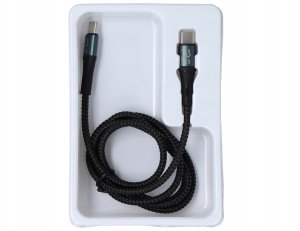 Kabel USB ForCell kabel Encore Energy USB-C x2 3A przewód QC PD 60W do ładowania i transferu danych 100 cm braided czarny EE103-CC 5