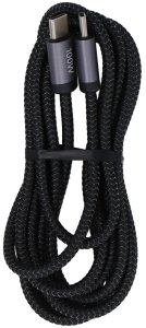 Kabel USB ForCell kabel Encore Energy USB-C x2 5A przewód QC PD 100W do ładowania i transferu danych 200 cm braided czarny EE121-CC-2M 2