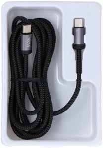 Kabel USB ForCell kabel Encore Energy USB-C x2 5A przewód QC PD 100W do ładowania i transferu danych 200 cm braided czarny EE121-CC-2M 3