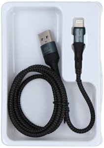 Kabel USB Joyroom kabel Encore Energy USB-A Lightning 2A przewód QC PD do ładowania i transferu danych 100 cm braided czarny EE103-L 2