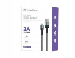 Kabel USB Joyroom kabel Encore Energy USB-A Lightning 2A przewód QC PD do ładowania i transferu danych 100 cm braided czarny EE103-L 5