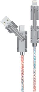 ForCell podświetlany kabel Encore Energy 4w1 USB-C USB-A Lightning przewód QC PD 3A 60W do ładowania i transferu danych 100 cm EE133 2