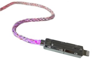 ForCell podświetlany kabel Encore Energy 4w1 USB-C USB-A Lightning przewód QC PD 3A 60W do ładowania i transferu danych 100 cm EE133 4