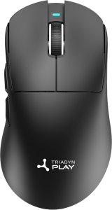 Mysz Triadyn Bezprzewodowa Mysz Gamingowa Play IO PixArt 3311 Stacja Dokująca 12800 DPI Dla Graczy Podświetlenie LED HUANO Czarna 4