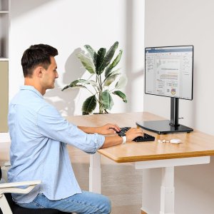 Triadyn Podstawka Noga Uchwyt Biurkowy SoloBase C do Pojedynczego Monitora Telewizora 13-32" Regulowany Obrotowy TRD-BLK-C1ST-13"-32" 2