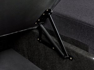 Narożnik rozkładany dla 3 osób NASSJO Len syntetyczny Czarny Prawostronny 12