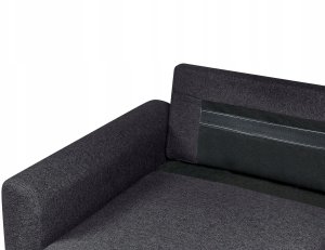 Narożnik rozkładany dla 3 osób NASSJO Len syntetyczny Czarny Prawostronny 10