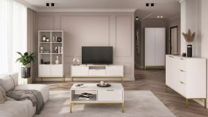 Komoda AUSTIN 150 biała/złota KOCOT MEBLE 6