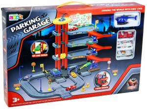 Parking Wielopoziomowy 4 Poziomy Z Windą Helikopter Autka 70 el. LEAN Toys 5