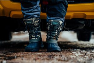 Super lekkie zimowe ciepłe wodoodporne śniegowce podeszwa TPR antypoślizgowa wysoka cholewka tęgość szeroka sznurowane GRIZZLY 43 13