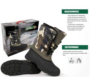 Super lekkie zimowe ciepłe wodoodporne śniegowce podeszwa TPR antypoślizgowa wysoka cholewka tęgość szeroka sznurowane GRIZZLY 42 3