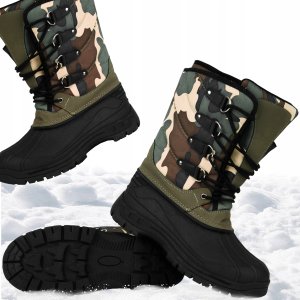 Super lekkie zimowe ciepłe wodoodporne śniegowce podeszwa TPR antypoślizgowa wysoka cholewka tęgość szeroka sznurowane GRIZZLY 42 8