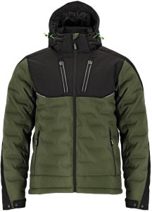 KURTKA MĘSKA OCIEPLANA MEMBRANA WZMOCNIENIE CORDURA ODPINANY KAPTUR WIELE KIESZENI ODBLASKI LOGAN J STALCO - oliwkowy M 2