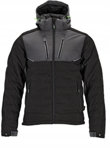 KURTKA MĘSKA OCIEPLANA MEMBRANA WZMOCNIENIE CORDURA ODPINANY KAPTUR WIELE KIESZENI ODBLASKI LOGAN J STALCO - czarny L 4