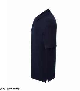 PORA210WK - polo męskie, krótki rękaw ze ściągaczami, 2 guziki, boczne rozcięcia, 65% poliester 35% bawełna - granatowy 3XL 3