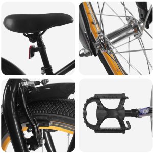 vidaXL Rower Dziecięcy 20 Cali dla dzieci w wieku 6-11 lat Czarny 4