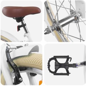 vidaXL Rower Dziecięcy 20 Cali dla dzieci w wieku 6-11 lat Biały 4