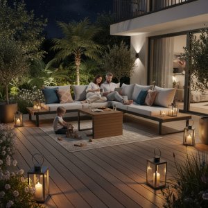 Zestaw Mebli Ogrodowych MARBELLA z Sofą Narożnikiem i Stolikiem SZARY 14