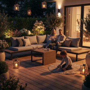 Zestaw Mebli Ogrodowych MARBELLA z Sofą Narożnikiem i Stolikiem SZARY 10