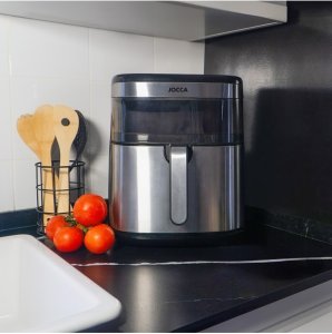 Frytkownica beztłuszczowa Jocca Frytkownica na gorące powietrze z wyświetlaczem 2385 10l nierdzewna/czarna 7