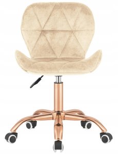Krzesło obrotowe VASTO OFFICE VELVET BEIGE ROSE GOLD 2