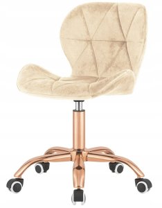 Krzesło obrotowe VASTO OFFICE VELVET BEIGE ROSE GOLD 3
