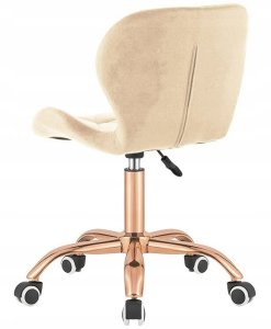 Krzesło obrotowe VASTO OFFICE VELVET BEIGE ROSE GOLD 4