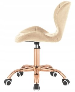 Krzesło obrotowe VASTO OFFICE VELVET BEIGE ROSE GOLD 5