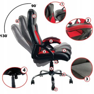 Fotel Lugano Fotel obrotowy do biurka CARRERA M ALCANTARA BLACK STAR 12