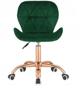 Krzesło obrotowe VASTO OFFICE VELVET FOREST GREEN ROSE GOLD 4