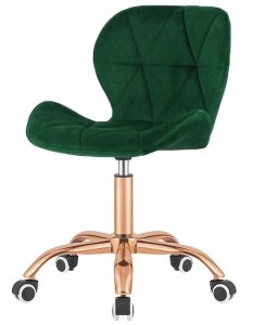 Krzesło obrotowe VASTO OFFICE VELVET FOREST GREEN ROSE GOLD 5
