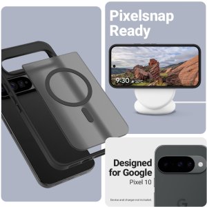 Crong Hybrid Matte Magnetic - Etui MagSafe Google Pixel 10 (czarny) 6