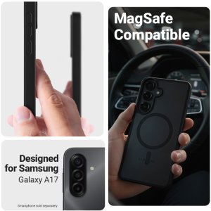 Crong Crong Hybrid Matte Magnetic - Etui MagSafe Samsung Galaxy A17 (czarny) 4