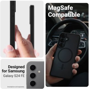 Crong Crong Hybrid Matte Magnetic - Etui MagSafe Samsung Galaxy S24 FE (czarny) 4