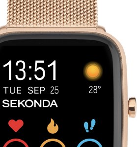 Smartwatch męski Sekonda 30220 różowe złoto bransoleta 4